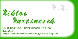 miklos martincsek business card